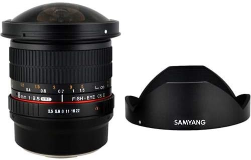 Samyang 8mm F3. 5 Aps-C Леќа За Риби За Sony E Монтирање Камери, Црна, Една Големина, SYHD8M-E