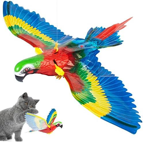 Suteng Flying Bird Toy Toy за мачки во затворен простор, симулација на симулациска птица интерактивна мачка играчка, автоматска висечка затегната мачка интерактивна играчка ?