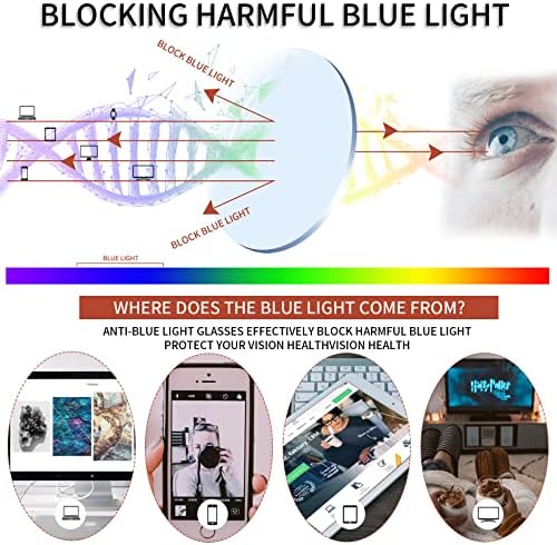 Ронекул Очила За Читање За Жени/Мажи Блокирање На Сина Светлина, Компјутерски Читачи Блокатори За Блокирање На Очите 6 Пакувања