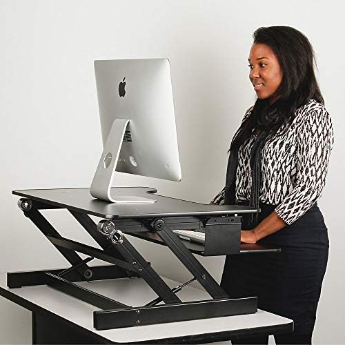 Lorell Sit-to-Stand Monitor Riser, црна