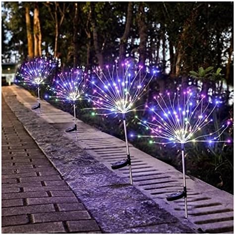 SJYDQ соларни огномет светла на отворено водоотпорен DIY сјај низа предводени за светла за празници за празници за градинарски тревници.