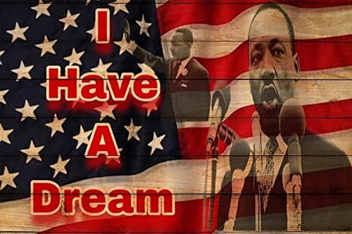 Fivan Имам позадина на знамето на соништата во САД 10x6.5ft Памук полиестер позадина Мартин Лутер Кинг rуниор Портрет печатен на дрво Дизајн W-8151