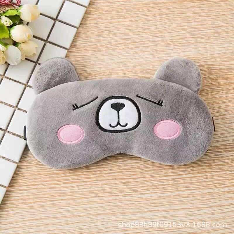 Биди панда мечка бик 3 пакет симпатична кадифена мека маска за спиење очен капак за слепи девојки деца жени подарок