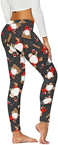 Божиќни хеланки со високи половини за жени меки еластични хулахопки панталони gnome ирваси за јога за тренингот