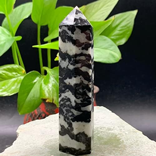 Tbkoly Meditation Home Decor Decor, природен зебра камен груб кристален кварц стапче Пионт Обелиск заздравувачки подароци, природен кристален