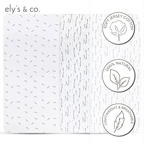 Ely's & Co Pack N Play Slease постави памук играч, шумски сив цвет и лисја