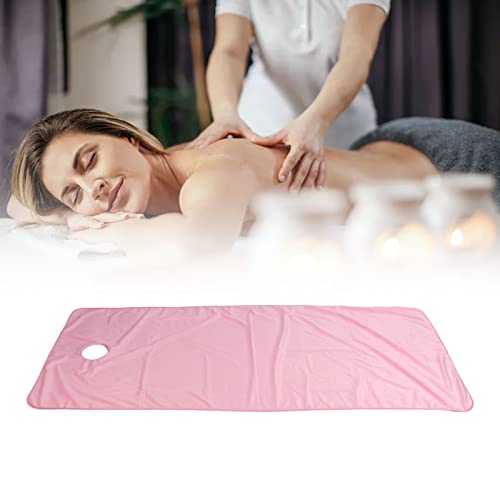 Лист за масажа, лист за масажа со дупка розова убавина салон спа -кревет лист топло дебел кратки кадифен кревет за покривање на листови