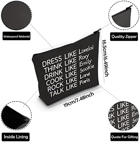 ЗЈЏПО Тв Шоу Инспирира Шминка Торба Фустан Како Лорелаи Мислам Како Рори Козметички Торба Филм Фанови Шминка Патент Торбичка Подарок