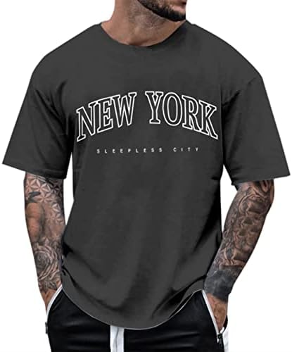 XXBR маички за кратки ракави за мажи летни стилски писмо печатење екипаж вратот на вратот врвови на атлетски спортски тренинг обична маица