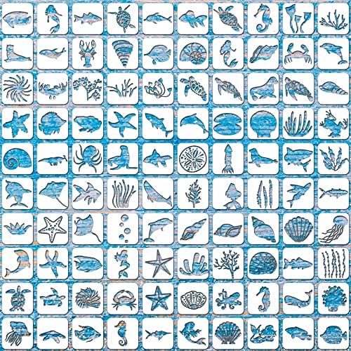 100 Парчиња Океан Матрица Дефиниција За Сликање Еднократно Цртање Матрици Пролет Лето Дефиниција, Матрици За Сликање На Дрво Занает Материјали