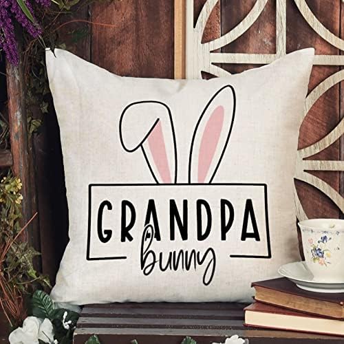 Дедо Велигденски фрлање перница за капаци шарени зајаци перници пролетни цвеќиња со перница на плоштад квадратни декортички перници