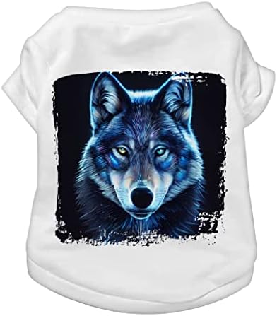 Прекрасна маица за кучиња Волк - кошула од волк кучиња - облека за кучиња за печатење - бела, 2xl