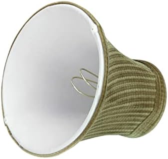 Aspen Creative 30062-2A Мал bellвоно облик на лустер за клип-ламба за серија, преоден дизајн во кафеава зелена боја, 6 дно ширина