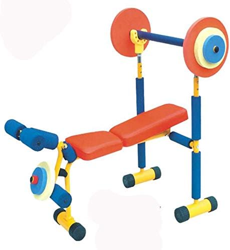 Phasfbj Деца Забава и фитнес прилагодлива опрема за вежбање за деца тренинг клупа за тежина, роденденски подароци играчка, забава и опрема
