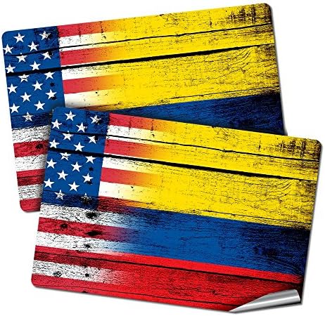 Две 2 x3 декларации/налепници со знаме на Колумбија - знаме на дрво W САД - долготраен квалитет на премија
