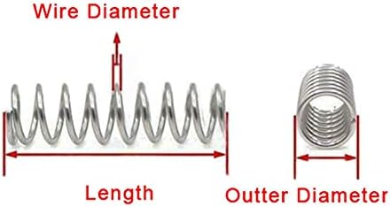 Изворите на компресија се погодни за повеќето поправка i 1pcs 305мм компресија во форма на компресија Дијаметар на жица од 1,5мм
