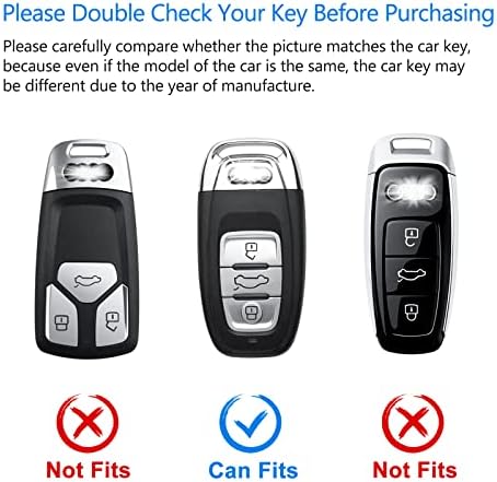 Offcurve за Audi Key FOB Cover, Premium Soft TPU 360 Stee целосна заштита клуч за клучеви компатибилен со Audi R8 Q5 Q7 S3 S4 S6 S7 S7 S8