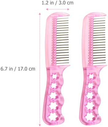 Toddmomy розова перика додатоци за стилизирање на косата Додатоци за стилизирање на коса 2 парчиња челична жица кукла четка за коса перика