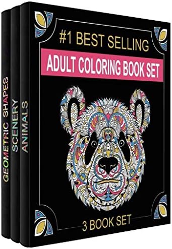 Сет за книги за боење на возрасни - 3 книги за боење за возрасни - 120 уникатни животни, дизајни за сценографии и мандали. Книги за боење за релаксација на возрасни.