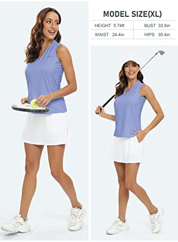 Womenенши женски без ракави голф -маици против вратот спортски резервоар врвот UPF50+ тениски кошули брзо суво
