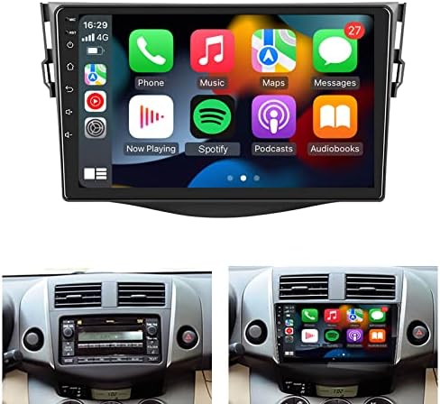 За Тојота-рав-4 2007-2012 Автомобил Радио, Вграден Во Carplay Android Auto 1g RAM МЕМОРИЈА 32G ROM GPS Навигација Екран На Допир EZoneTronics