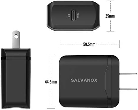 Galvanox USB C полнач со кабел PD Брзо полнење 5FT Type-C до C кабел и wallиден приклучок Адаптер блок за Samsung Galaxy S10/S20/S21/Plus/Ultra/Fe/Note/Pixel