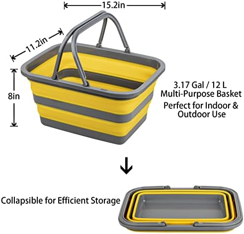 Склопувачки мијалник Tiawudi со 3,17 GAL / 12L WASH басен за миење садови, кампување, пешачење и дома
