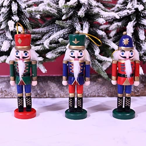 Carty KindoM 3PCS Оревокршач Божиќни украси- 5 инчи Божиќни оревци фигури, кукли за оревци за оревци за оревци за внатрешни работи за