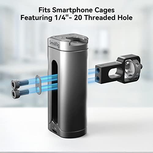 SmallRig Mini Side Hande за телефонски кафез Смартфон Видео лажица со 1/4 '' - 20 нишки и ладен чевли, горе и надолу прилагодлива - 3894