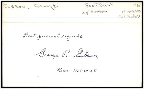 Џорџ Гибсон Потпиша Индекс Картичка 3х5 Автограм Минесота 87287-Мак Намалување На Потписи