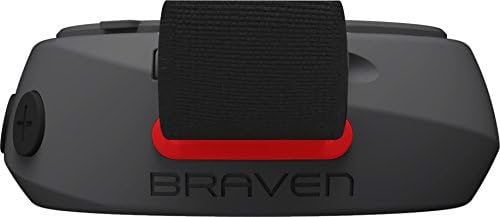 Braven 105 безжичен преносен Bluetooth звучник [водоотпорен] [Надворешно] [8 -часовно време на игра] со акција за монтирање/штанд - сива/црвена