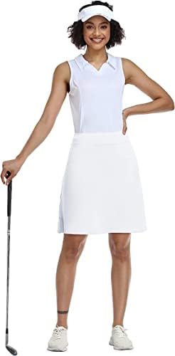 Коорун женски 20 колено со должина на коленото здолништа Атлетски тенис Скартс долги здолништа за голф со џебови тренингот скромни здолништа