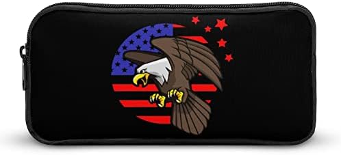 Balелав орел и американско знаме печатено молив со молив, држач за торбичка за торбичка за торбички за канцелариски кутии со шминка