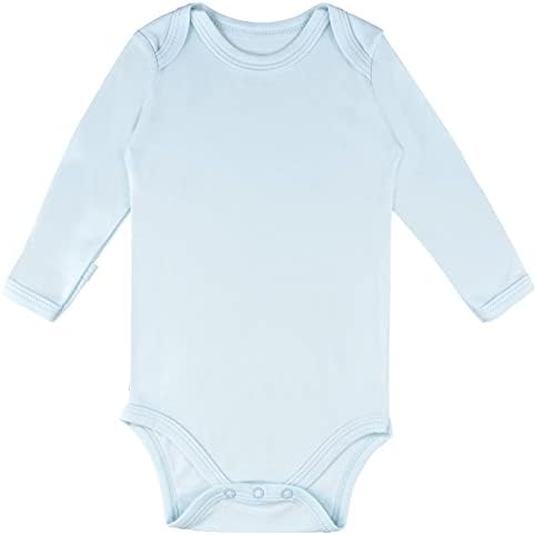 Guisby Bamboo BodySuit за бебе, подебели долги ракави цврсти каросерии за момчиња девојки 0-24 месеци