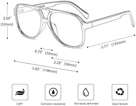 Памикс Ретро Трендовски Авијатичарски Очила за Сонце 70-Ти Кул Преголеми Гроздобер Унисекс Protection/УВБ Заштита