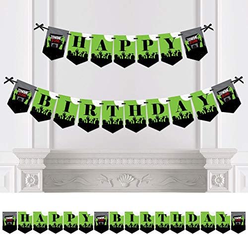 Голема Точка На Среќа Зомби Зона-Роденден Зомби Индексирање Партија Бантинг Банер - Роденден Партија Украси-Среќен Роденден