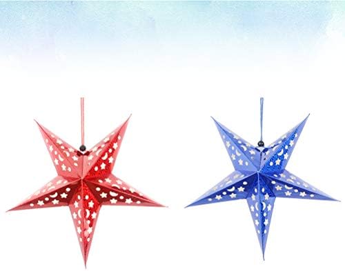 Healifty 2 парчиња хартија starвезда што виси украс 3D starвезда приврзок