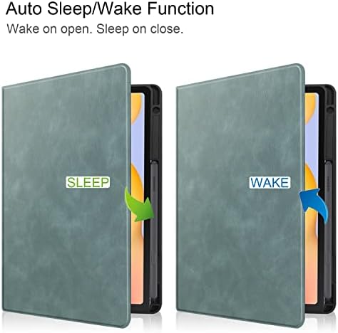 Таблет компјутер случај, компатибилен со таблата Samsung Galaxy Tab S6 Lite 2022 （SM-P613/P619 2020 SM-P610/P615 таблета, премиум PU кожен деловен штанд фолио покритие, W Auto-Seaw/Sleep Case, анти-шок, а
