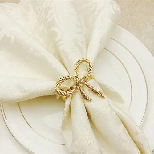 ДХМРВЈ 6 ПЦЦС хотел држач за салфетки столици за свадбени настани Декорација Златно сребрена роза на салфетка копче (Боја: Б,