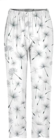 Panенски постелнина панталони Gufesf жени, женски исечени памучни постелнини каприс панталони летни баги хареми панталони со џебови