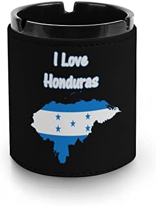 Honduras Flag Map Кожа кожена пепелска преносна тркалезна цигара од пепел