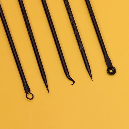 Самоккси црн метал 5 парчиња/поставени акни игла за алатки за алатки и мерила за отстранување на црни глави, не'рѓосувачки