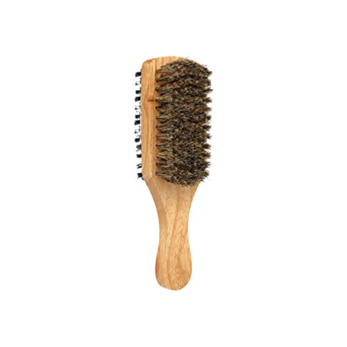 Lianxiao - четка за коса за коса 2 еднострана четка за брада со дрвена рачка за мажи стилизирање брада четка за коса зацрвстувањето за зацрвстување