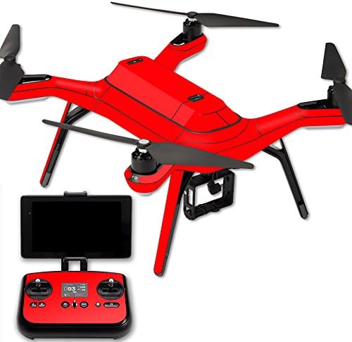 Moryyskins кожата компатибилна со 3DR соло дрон Quadcopter за обвивка на налепници на налепници цврсто црвено