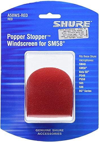 Shure A58WS - Црвена Црвена Пена Шофершајбната За Сите Shure Топката Тип Микрофони