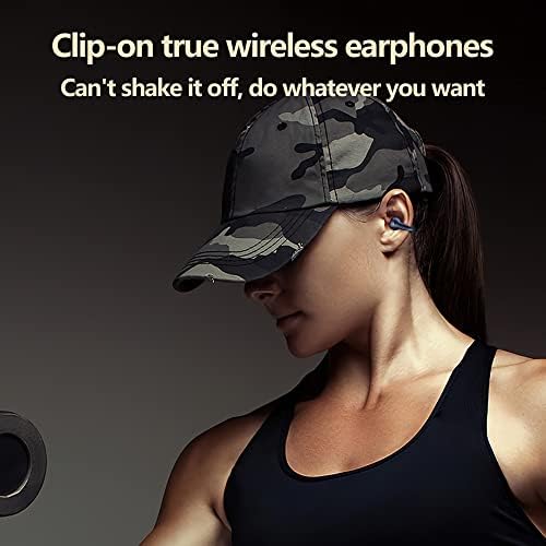 Безжични ушни уши за спроводливост на коските на ушите Bluetooth 5.3, клип со отворено уво на слушалки, водоотпорен мини спорт