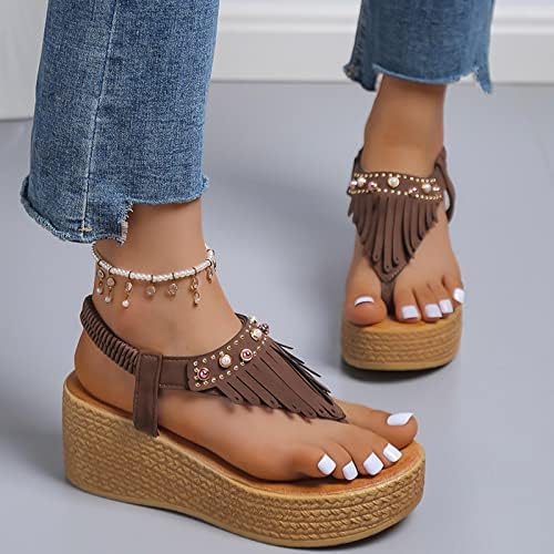 Романски рамни сандали за женски клип на плажа Сандал модни обични клинови чевли Сандали лизгачи за жена