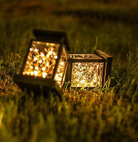 Yi Tech виси соларни фенери на отворено водоотпорни, треперејќи ја безмилосната свеќа соларни светла на отворено декор за градина, внатрешен