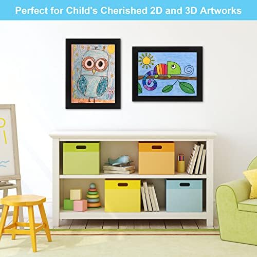 [2-Пакет] Детски Уметнички Рамки, 8,5х11 Предно Отворање На Детски Уметнички Рамки Променливи, Рамка За Складирање На Црни Уметнички Дела