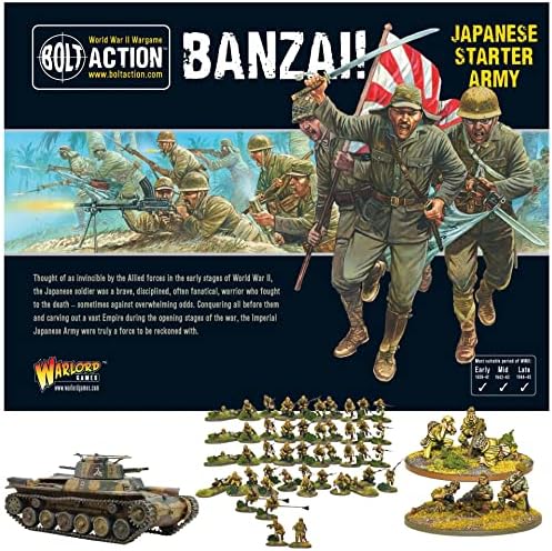 Wargames Испорачани Болт Акција Минијатури-Banzai! Царски Јапонски Стартер Во Собата. Минијатурни Модели од ВТОРАТА светска ВОЈНА од 28